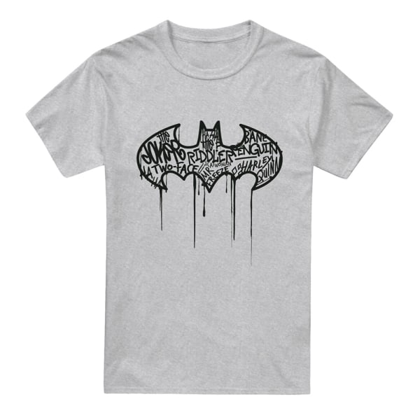 Batman Miesten Graffiti Heather Logo T-paita M Urheiluharmaa Urheiluharmaa M