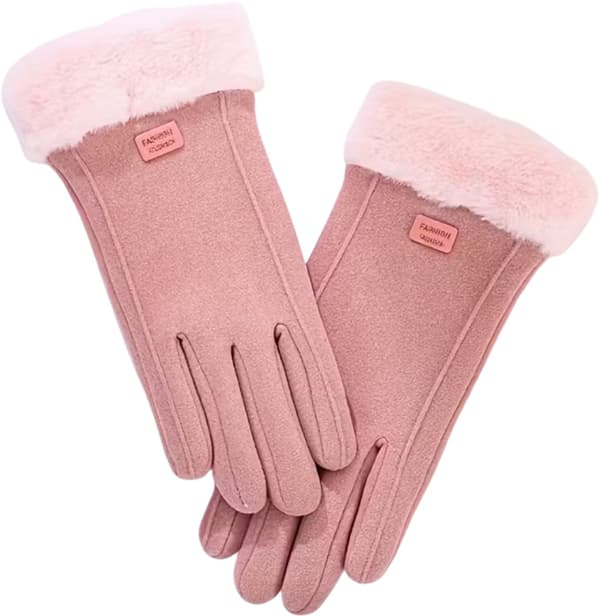 Vinterhandsker Kvinder Touchscreen Plysforet Vindtæt Uldfleece Én Størrelse Pink One size