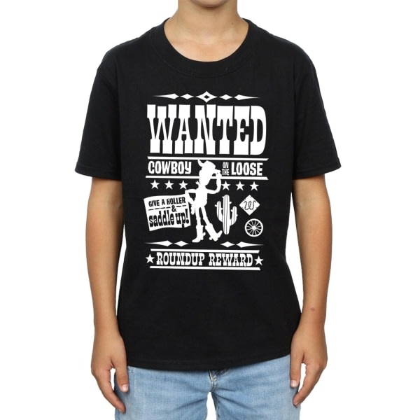 Disney Boys Toy Story Wanted Poster T-shirt 7-8 år Sort 7-8 år