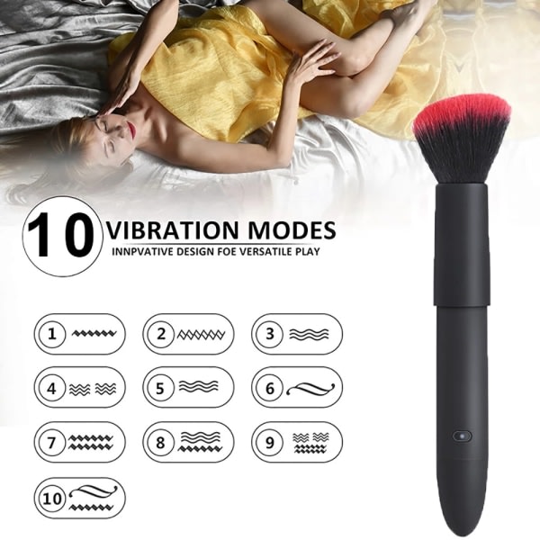 Trådlös Kraftfull Body Massager Makeup Brush Style 10 Strong Vib
