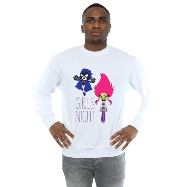 DC Comics Tenåringer Titans Go Girls Night Sweatshirt for menn M Hvit Hvit M