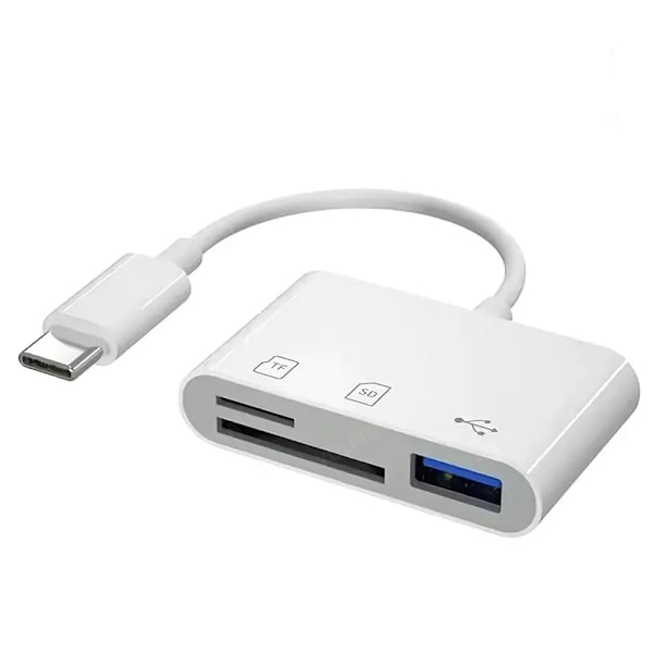 6-i-1 Minneskortläsare, Typ C-adapter, TF SD, USB C, Macbook Huawei Samsung Xiaomi OTG-förstärkare är Compact Flash 3 in 1