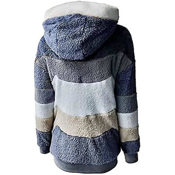 Dame Vinter Fuzzy Fleece Jakke Med Lynlås Lomme Løstsiddende Jakke Dame S Tøj Teddy Fleece Jakke Langærmet Vinterjakke Yderbeklædning Streetwear X08 Sort M X08 Black