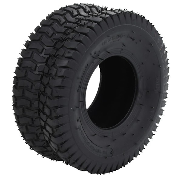 vidaXL Dæk og inderslange til sækkevogn 4 stk. 15x6.00-6 4PR gummi Black Svart