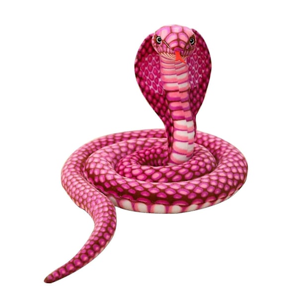 2,4 m Cobra plyschorm leksak orm Cobra orm plyschleksak stor kung Cobra plyschorm orm[HK] Rose red