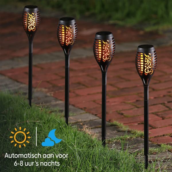 Solcellehavelamper 6 Stykker 49,5 cm Udendørs Solcelledrevet LED Stibelysning