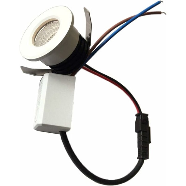 Sæt med 4 Mini LED-infällda spotlights 3 W Varmvit, Mini LED-spot til skyltvinduer, registreringsskyltbelysning inkl. Separat transformator