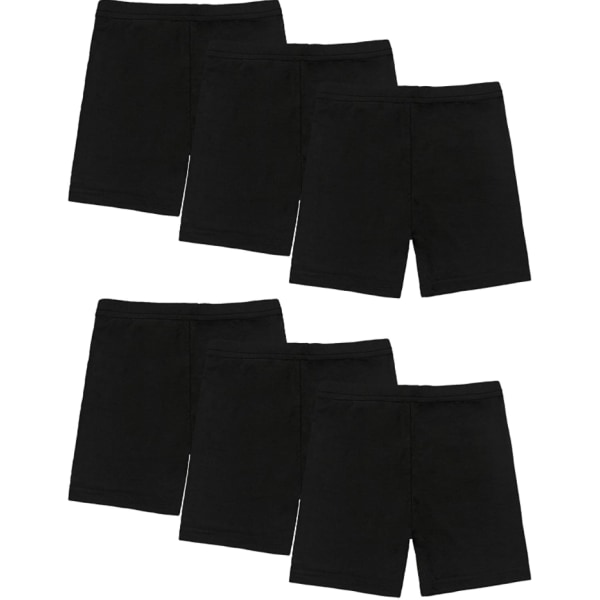 6-pack svarte dansshorts for flickor Cykelshorts som er sikre