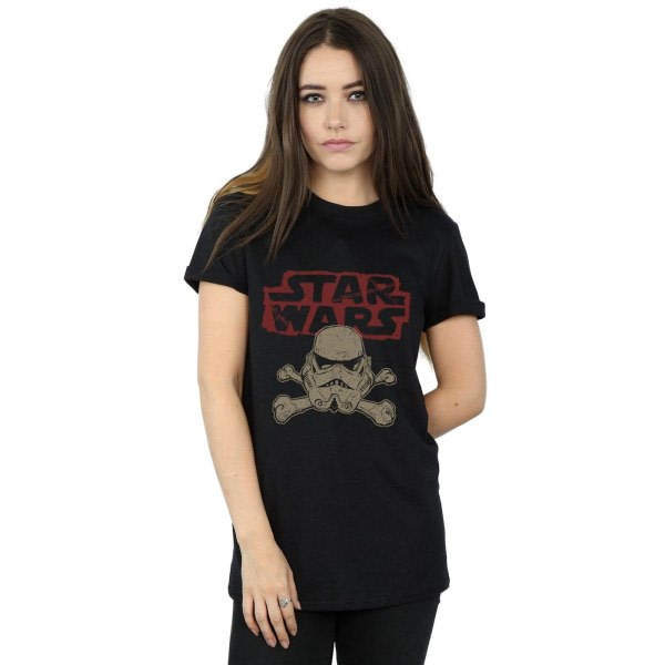 Star Wars Dame/Dame Stormtrooper Skull Logo Cotton Boyfrien Black S