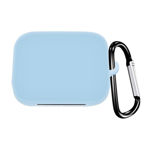 Cover Mjukt silikon Trådlöst Bluetooth-kompatibelt headset Case med karbinhake för Oneplus Buds Pro Light Blue