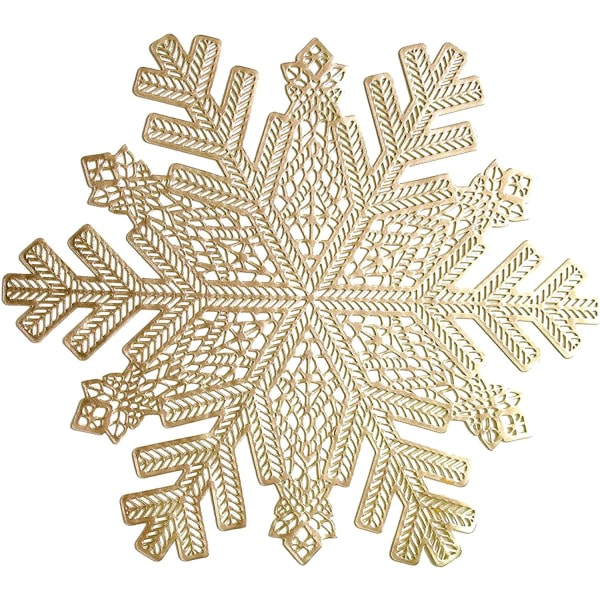 15" metalliska bordstabletter Hollow Out Design, 6 st, Snowflake Gold