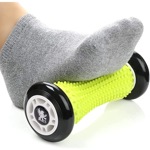 Fotmassasjeballrulle - Muscle Roller Stick for Fascia og føtter - Silikon treningsrullemassasjeapparat med Nubs - Svart