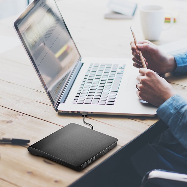 Extern DVD-enhet USB 3.0 CD DVD-RW-brännare för PC Laptop black