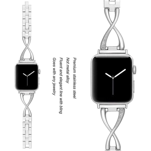 Ranneke Yhteensopiva Apple Watch Series 7 -hihnan 41 mm naisten vaihtohihnan kanssa