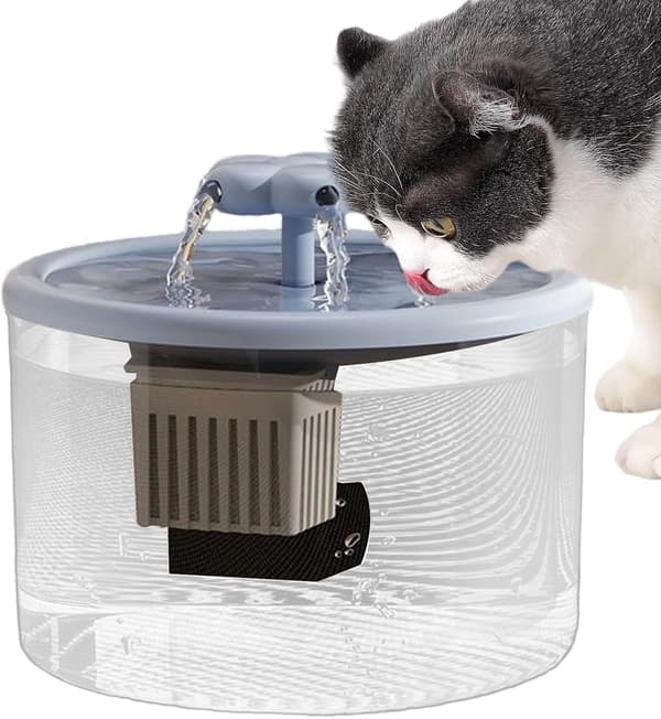 Vattenfontän för husdjur 1,5L Katt Hund Dricksautomat USB-driven Tyst ABS Maca Blå