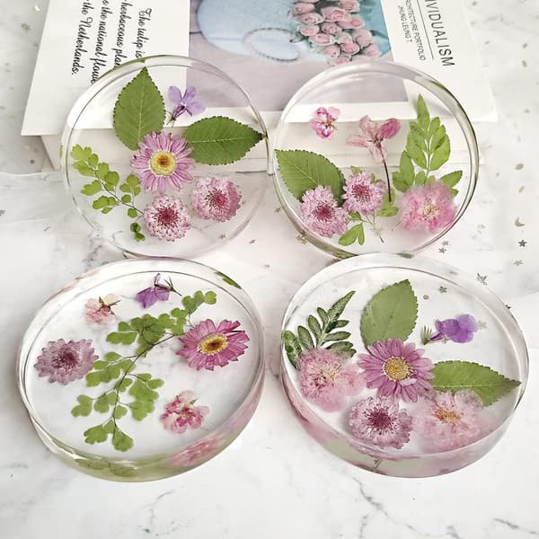 Epoxy Coaster Form 6 Hulrum 26,5x18 cm Dyb til Blomsterkonservering