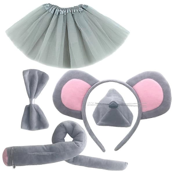 Comfortable Mouse Costume Kit Including Flexible Ears, Tail, and Stylish Bow Tie-FF-