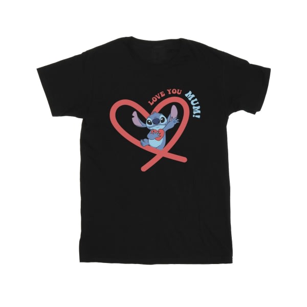 Disney Boys Lilo & Stitch Love You Mum T-shirt 5-6 år Svart Svart 5-6 år