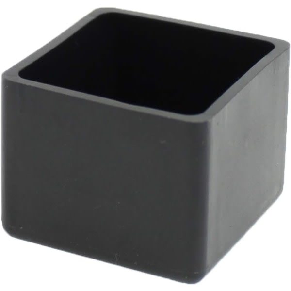 4 fyrkantiga gummiändstycken för stolar, bord, möbelben (40 mm svart)