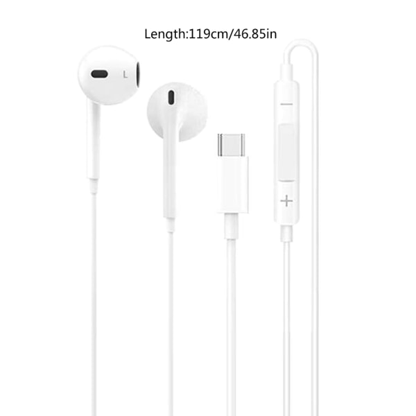USB-C Type-C-høretelefoner med ledning til telefon 15/15Plus/15Pro In-Ear-høretelefoner til Androids Headset Telefon Headset