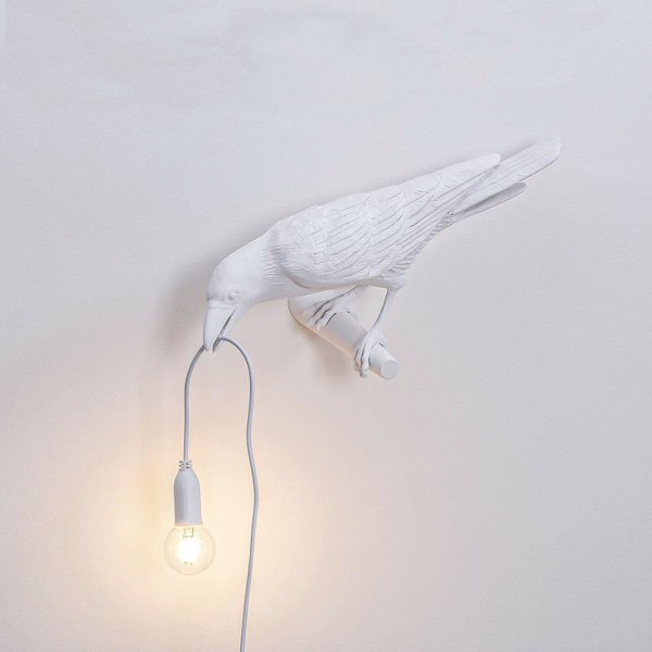 Väggfågellampa Resin Crow LED-ljus Sovrumsvägglampa