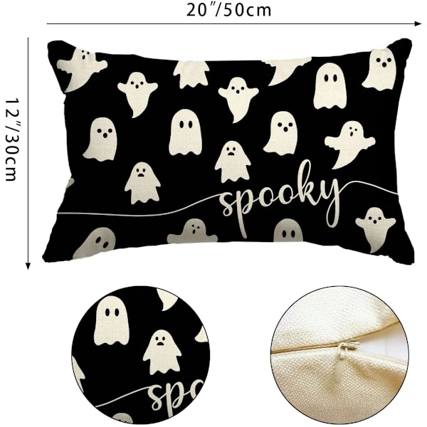 2-pack Halloween tyynyliina 30x50cm aave Halloween vyötärö tyynyliina koriste ulkona Halloween tyyny koriste