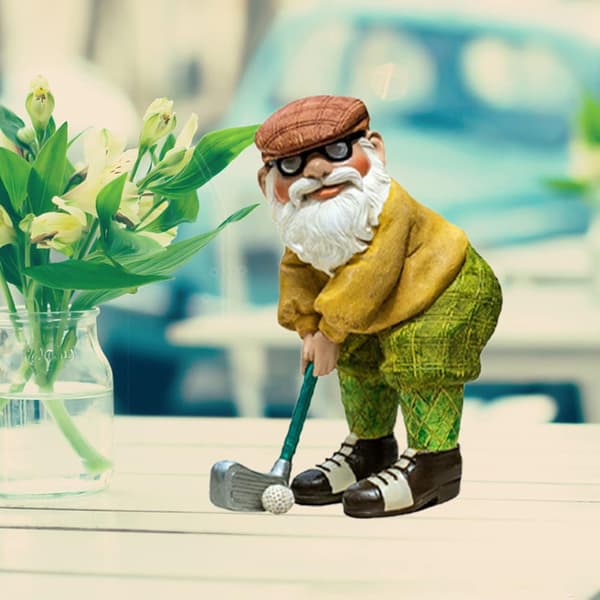 Trädgårdstomte Staty-Trädgårdsfigur-Gnome - Golf Deco Outdoor