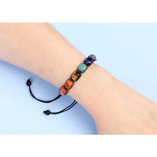 7 Chakra Healing Crystal Armbånd: Naturlige edelstener Yoga Reiki Beads Armbånd