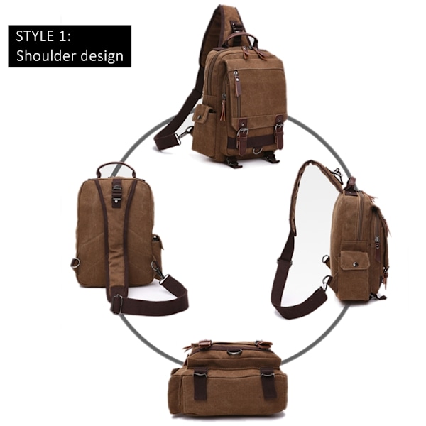 Ny liten canvas ryggsäck för män Reseryggsäck Multifunktionell axelväska för kvinnor Laptop ryggsäck Skolväskor Dam Daypack - Perfekt army green 2