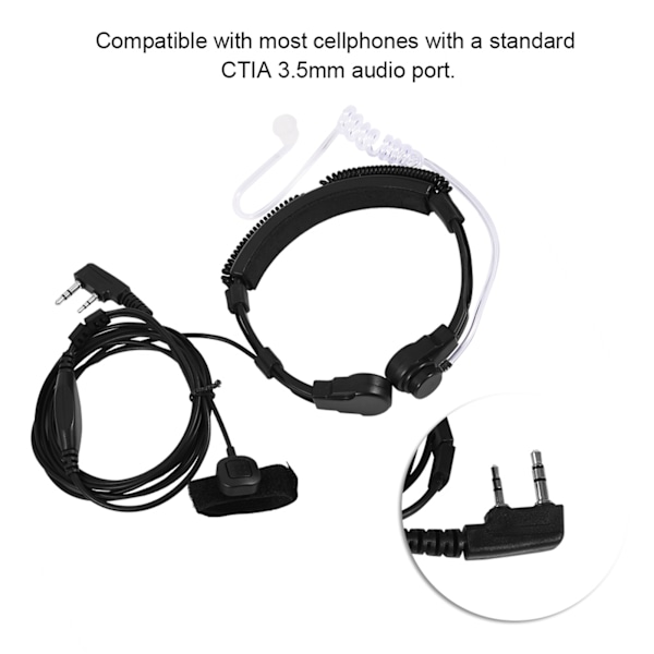 Halsmikrofon Headset Akustisk Ørepropp PTT for Baofeng UV5R 2-veis Radio Walkie Talkie 0.1