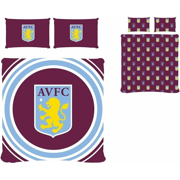 Aston Villa FC Pulse Cover set Single Burgundy Burgundy/Keltainen/Vaaleansininen Single