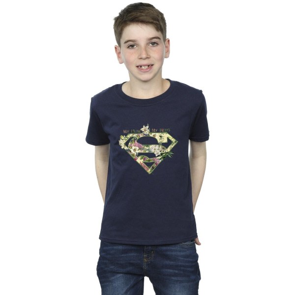 DC Comics Boys Superman Min mamma My Hero T-shirt 7-8 år Marin B Marinblå 7-8 år