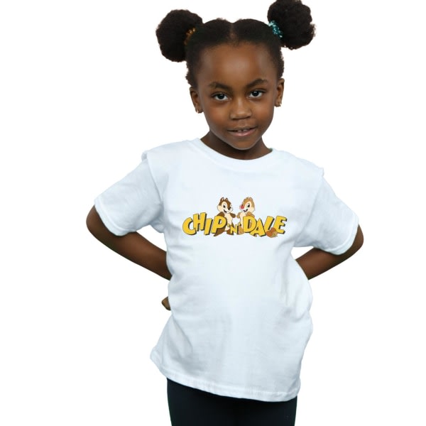 Disney Girls Chip And Dale Character Logo T-shirt bomull 5-6 Ye White 5-6 Years