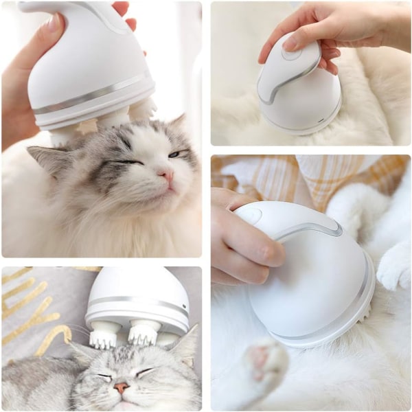 Cat Head Massager Kjæledyr Intelligent Lading Massasjer USB 3D Head