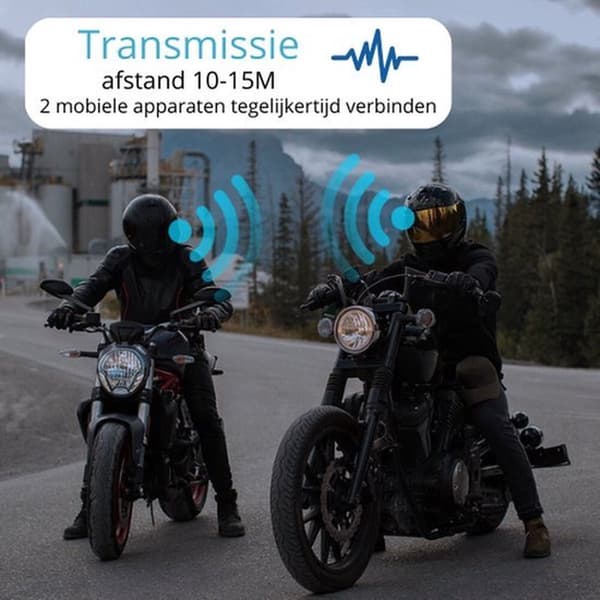 Motorcykelhjelm Bluetooth Headset med Mikrofon Vandtæt Universal
