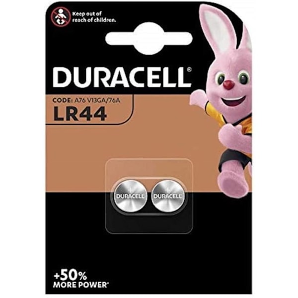 BATTERIER - LR44 - Spesial 1,5V alkalisk knappcelle, 2-pakning (76A - A76 - V13GA), designet for DA104-bruk