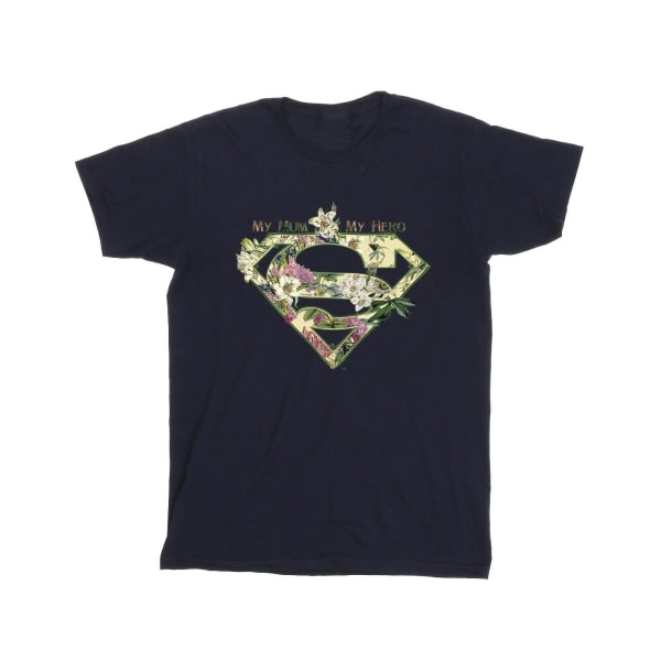 DC Comics Boys Superman Min mamma My Hero T-shirt 7-8 år Marin B Marinblå 7-8 år
