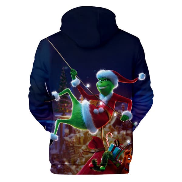 Herr Grinch Hettegenser 3D Trykt Genser Sweatshirt Jul Jule Hettegensere A-FF- A 2XL