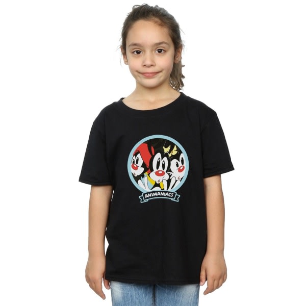 Animaniacs Girls Fisheye Group T-paita puuvillaa 9-11 vuotta Musta 9-11 vuotta