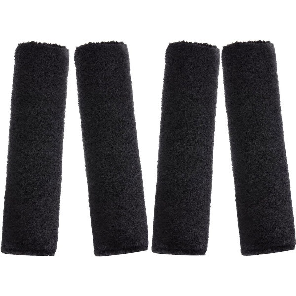 4 pakker mjuka og komfortable sikkerhetsbältes deksel sikkerhetsbälteskudd for å beskytte nakke og axel (svart)