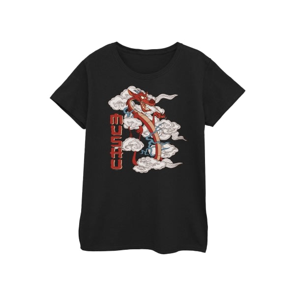 Disney Dame/Dame Mulan Mushu Dragon T-skjorte i bomull XXL Svart Svart XXL
