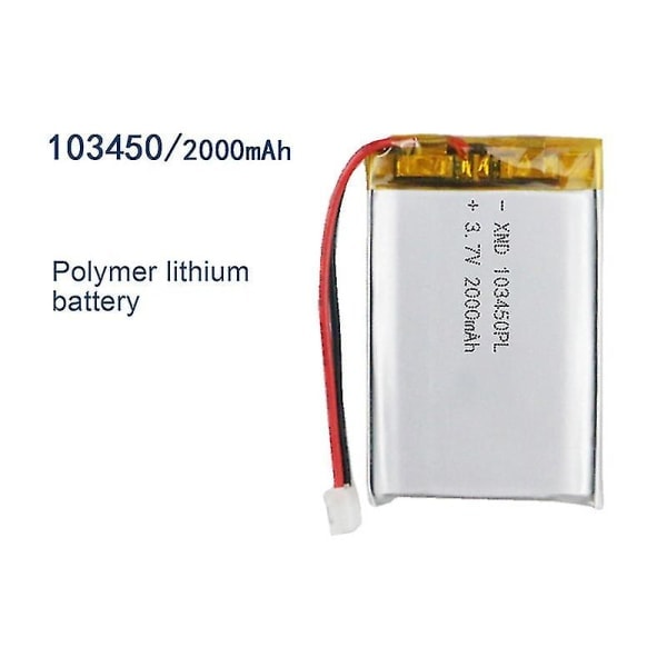 103450 3,7V 2000mAh Lipo Polymer Litium Uppladdningsbart Batteri Null Ingen