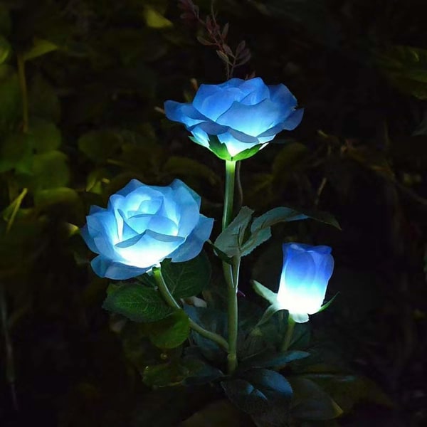 Utomhus Solar Garden Light, LED Solar Rose Lights med större blå