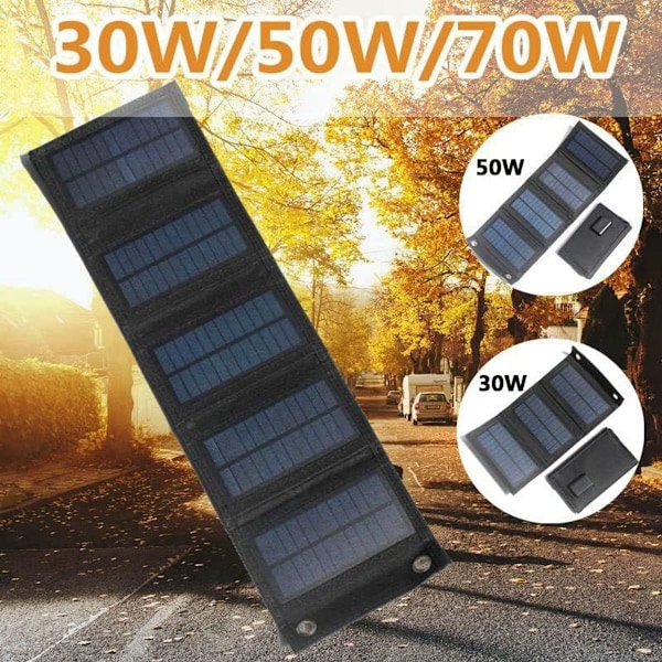 20W Vikbar USB 5V Solpanel Bärbar Bärbar Solpanel Sido Hållare