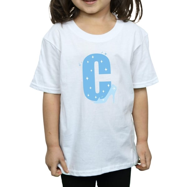 Disney Girls Alphabet C Is For Cinderella Cotton T-Shirt 7-8 Ye White 7-8 Years