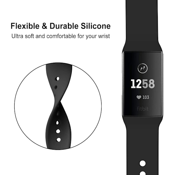 Fitbit Charge 3 Armbånd/Fitbit Charge 4 Armbånd, Klassisk Justerbar