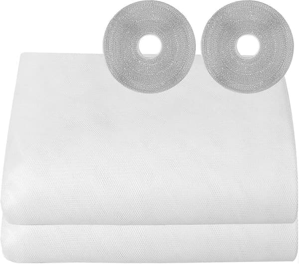 (White) Mosquito Net Window 2-pack 150x200cm Mosquito Net for Window Self-adhesive Adjustable Insect Net-FF-