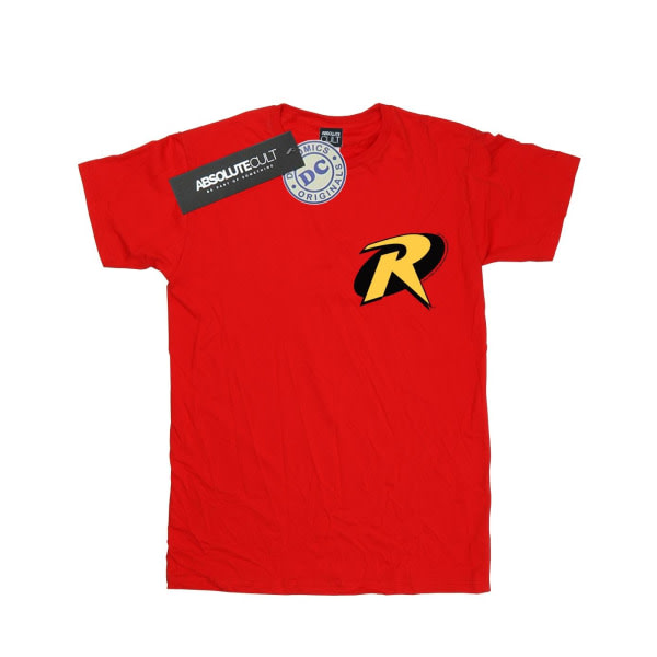 DC Comics Boys Batman Robin Logo T-Shirt 7-8 år Rød 7-8 år