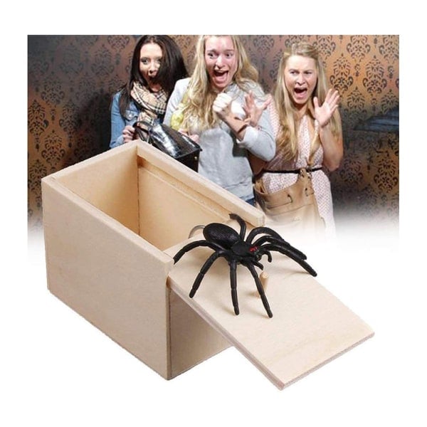 Prank Spindel i Trälåda Skämt Leksak Present