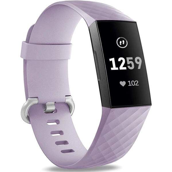 Vattentätt ur Fitness Sportband Armbånd kompatibel med Fitbit Charge 4 / Fitbit Charge 3 Se- Multi Color Lavendel Lavender Small